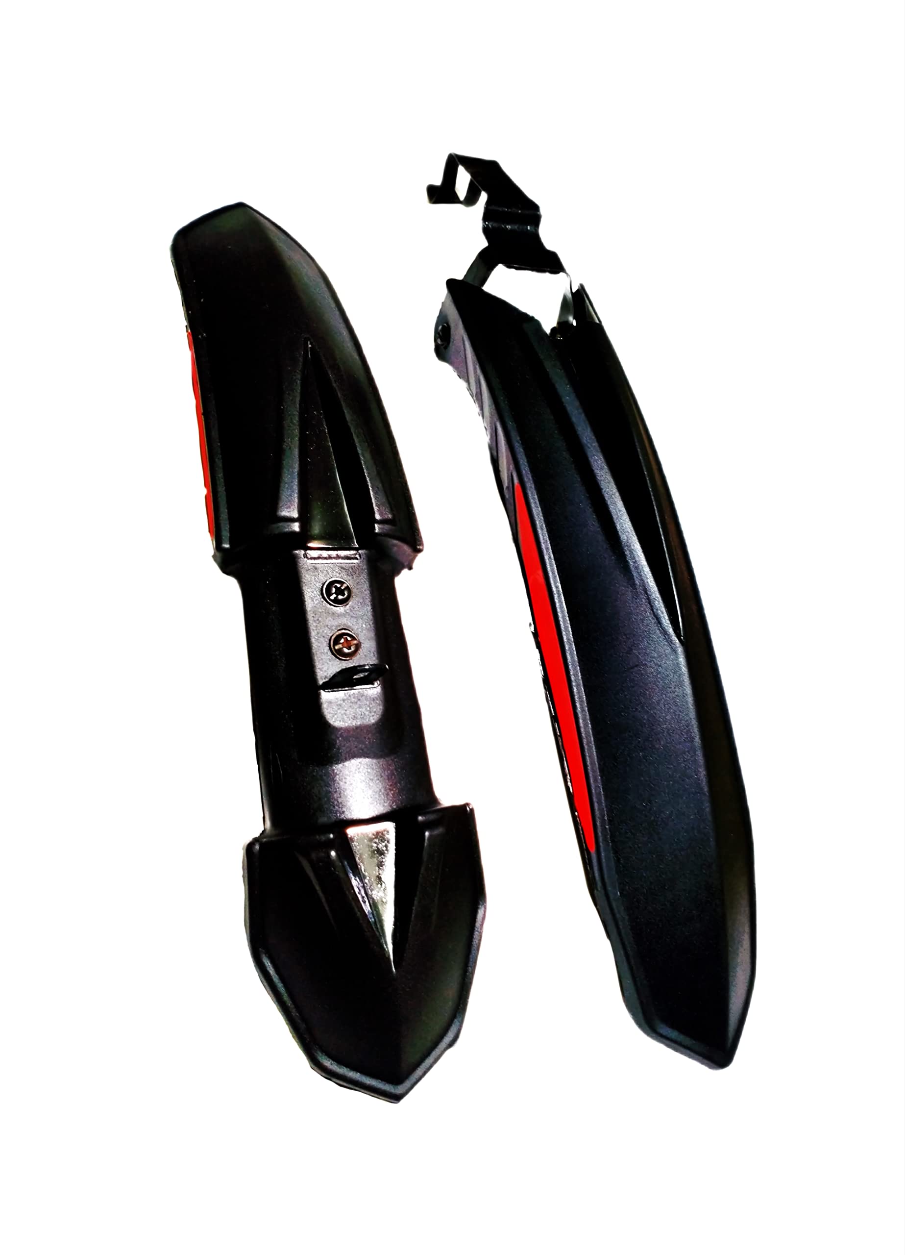 MADHAV Bicycle Mudguard for 16 INCH Cycle,Black-RED Combination,Stylish,Unbreakable Plastic,Durable