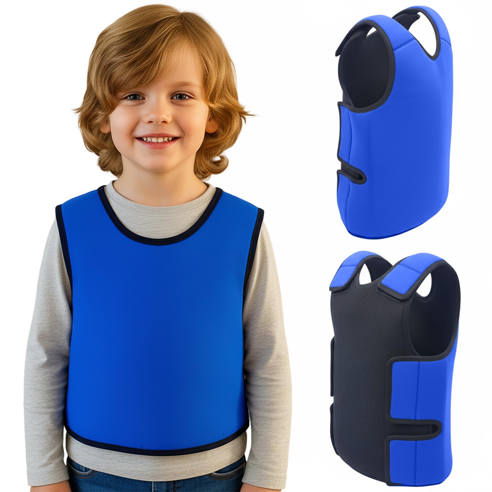 Kids Sensory Compression Vest - Weighted Deep Pressure Comfort Tool for Hyperactivity, Autism, ADHD, Anxiety and Mood Processing Disorders (S)
