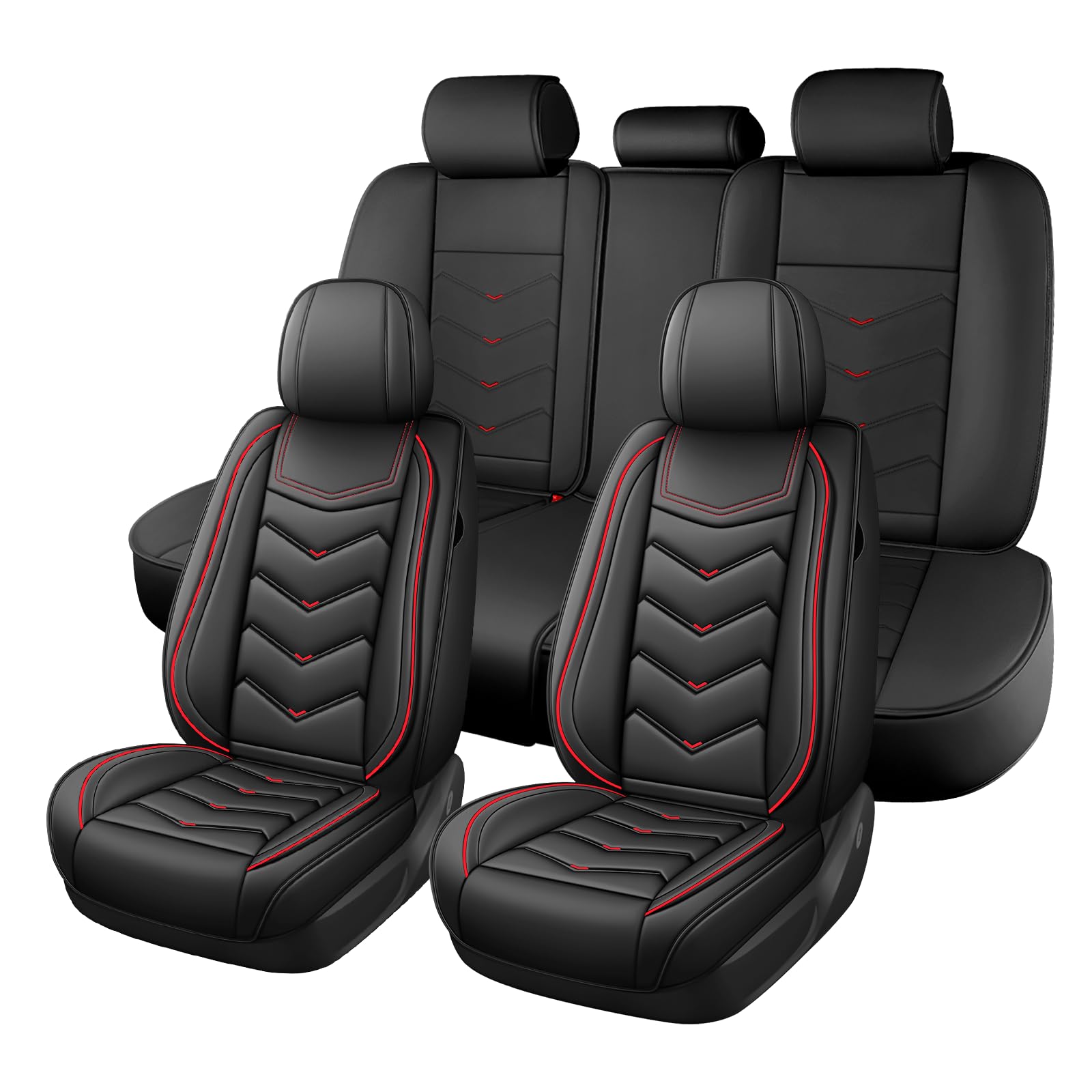 Fundas Asientos Coche Universales para Toyota Landcruiser J15 2009-2026, Una Experiencia Fantástica, Cuero PU Cubre Asiento Coche，Transpirable, 5 Plazas(Black)
