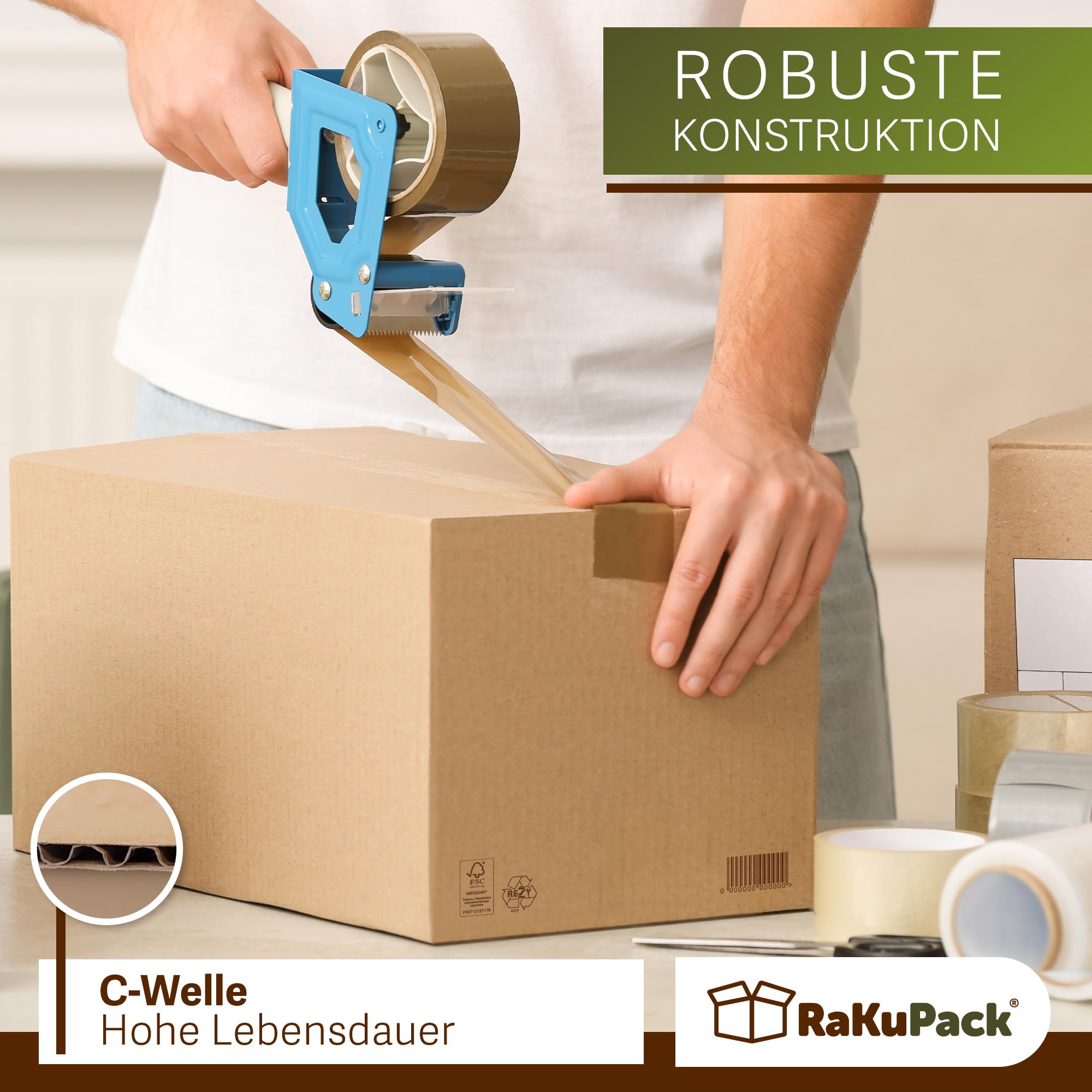 Versandkarton 50 Stück Faltkarton 500x400x200mm Innenmaß (50x40x20cm) Verpackungskarton Warensendung Karton braun Faltschachtel Pappkarton Paket Versandschachtel Kartonage verschiedene Größen