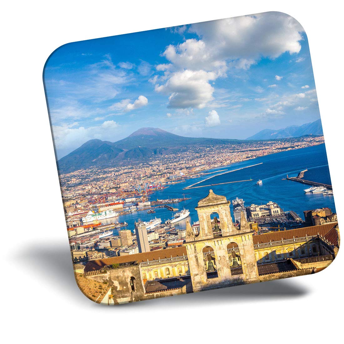 Destination Vinyl Ltd Multicolor Fridge Magnet - Italian Mount Vesuvius Naples Italy 21916