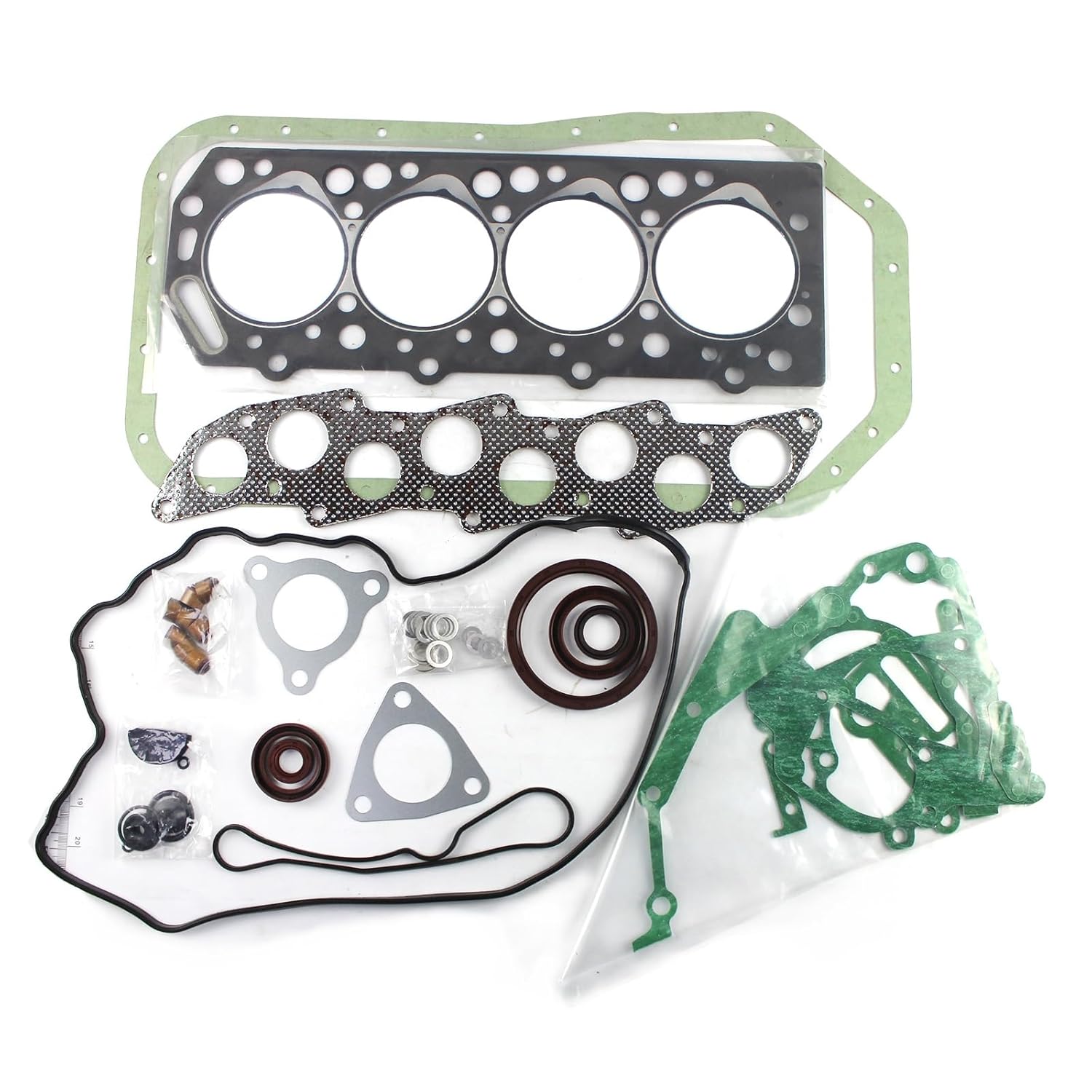 4D55 4D56 Engine Gasket Kit 8-Valve Compatible with Mitsubishi 4D55 4D56 4D55T 4D56T 2.5L Diesel Engine Galant Pjero Delica L300 L200 Ford Pickup Cylinder Head Gasket Set