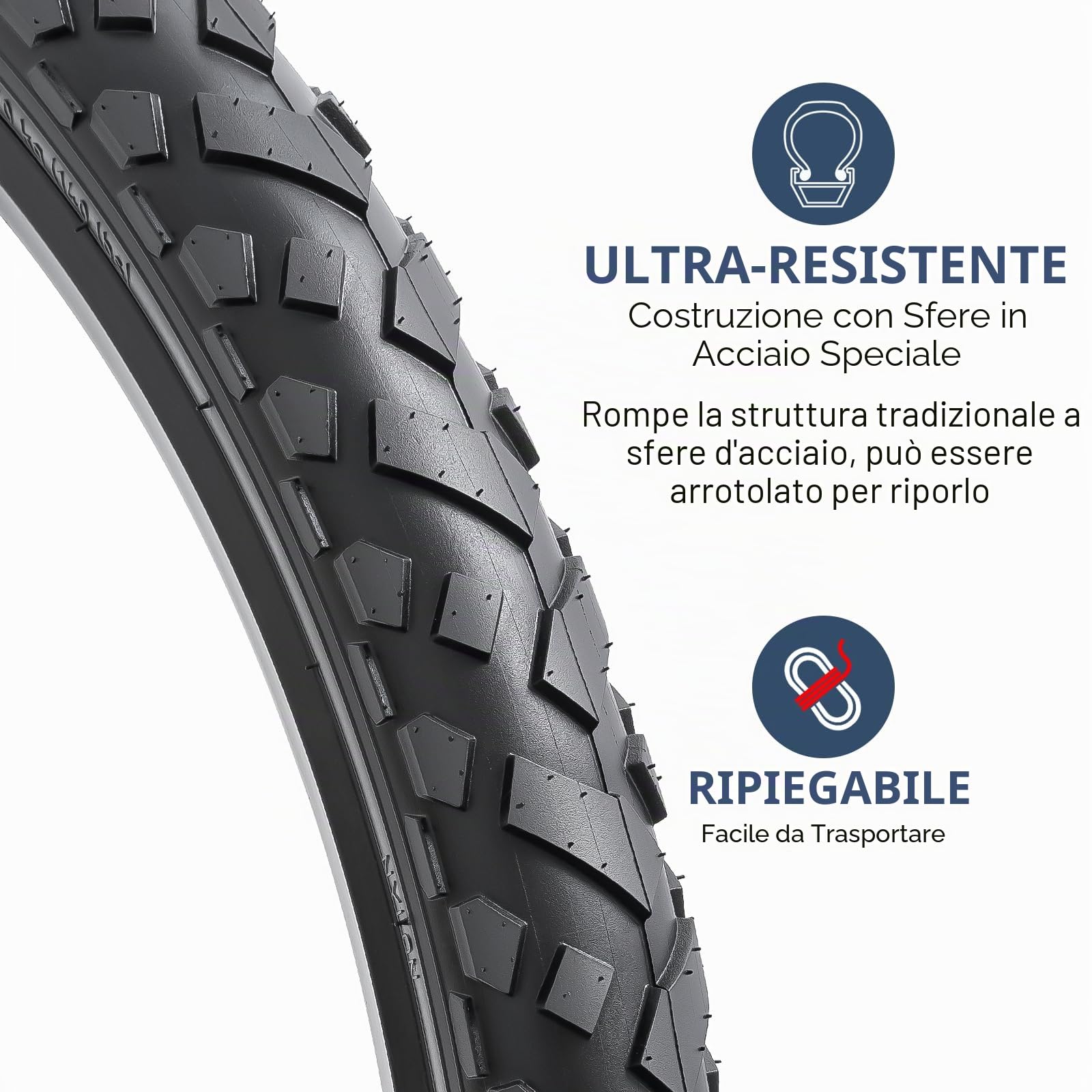 YUNSCM 2-PCS 26 pollici Montagna bicicletta pneumatici 26x2.0/50-559 and 26 pollici bicicletta camera d'aria Schrader Valve Compatible with 26x1.95 26x2.0 26x2.10 (P-1062)
