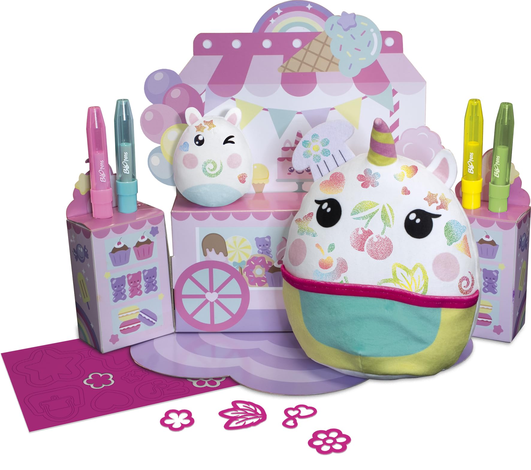 Lansay | BLOPENS X-TRA – Candy Rose Squishy | Kit Créatif avec Feutres Souffleurs et Squishy à Personnaliser | Couleurs Vives et Pochoirs | Activité Manuelle dès 5 Ans | Facile et Réutilisable