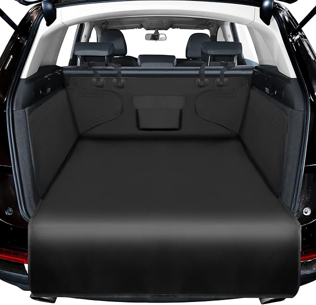 Lydonberg Dog Car Boot Liner Protector, Universal Nonslip Waterproof Pet Dog Back Seat Cover, Durable Washable Cargo Cover Mat Travel for Car Truck SUV (Black)
