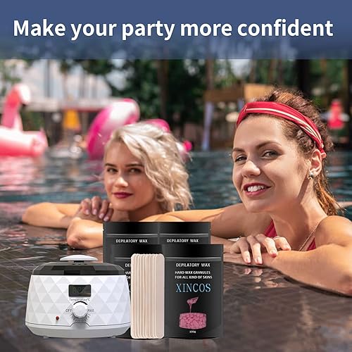 Miniatura 6 de Kit de calentador de cera para mujeres y hombres, kit de depilación con 4 granos de cera dura, olla de cera Lacut para bikini, cuerpo brasileño,
