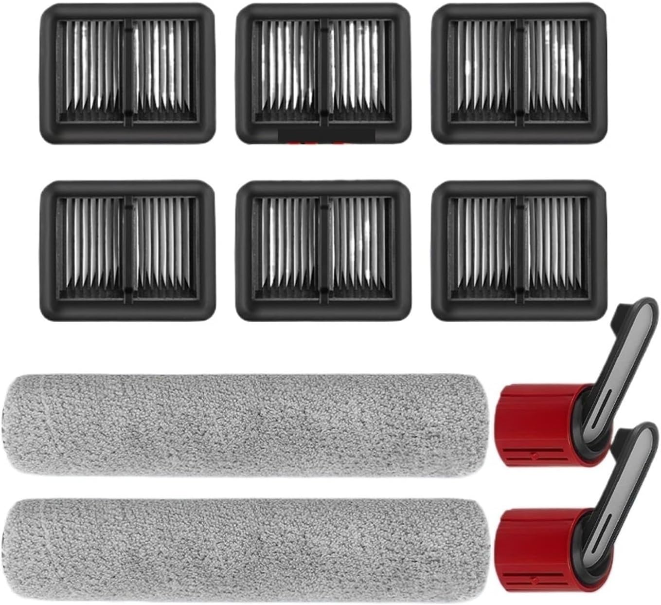 Roller Brush Hepa Filter Replacement Accessories, Compatible with Dreame, H15 Pro / H12 Pro FlexReach / H13 FlexReach, Wet Dry Vacuum Cleaner(2 Roller Brushes and 6 Filters)