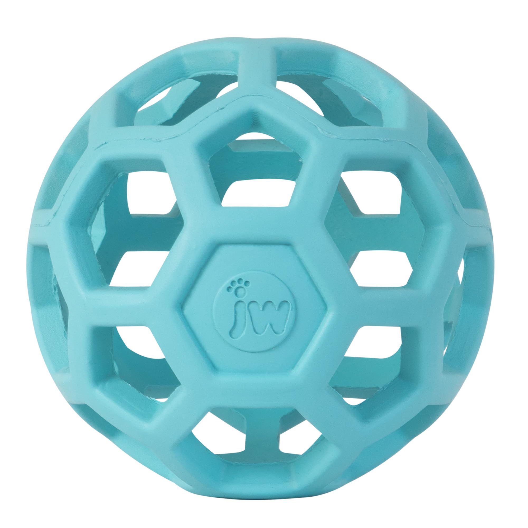 JW Pet HOL-ee Roller™, Dog Toy Puzzle Ball, Natural Rubber, Small (3 Inch Diameter), Blue