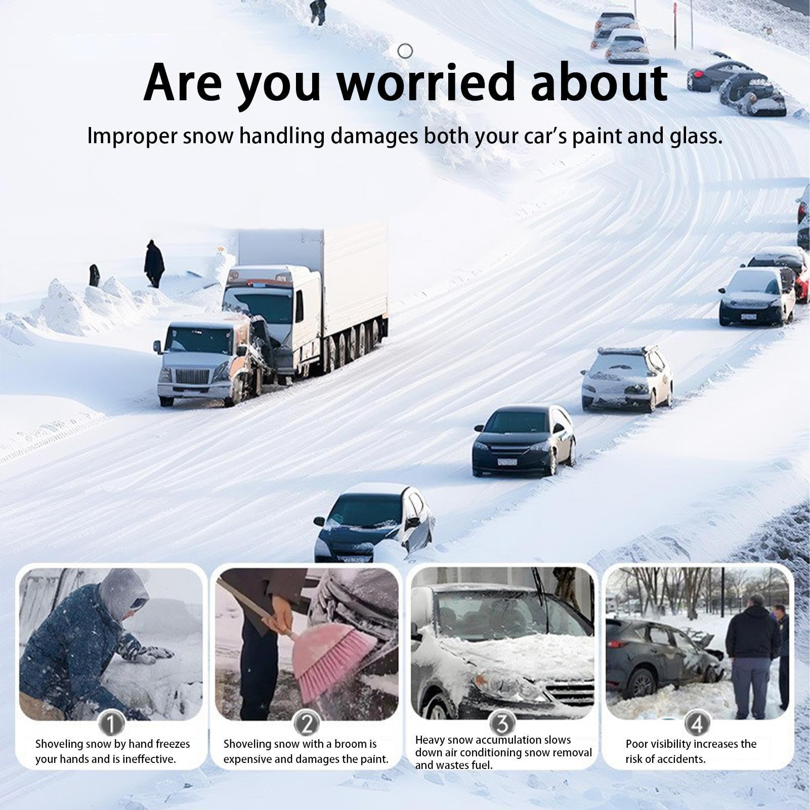 Rascadores Hielo Parabrisas Coche Pala Ergonómica Portátil Limpiacristales