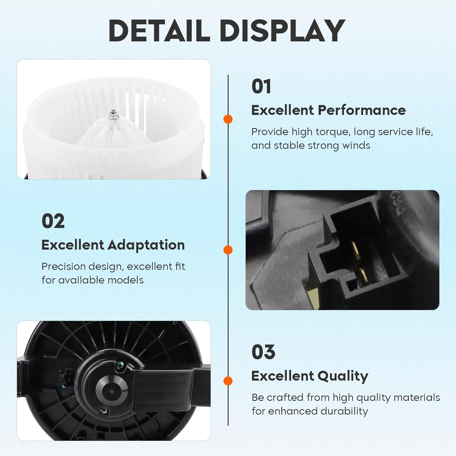 Front AC Blower Motor Fit for Honda Civic 2006-2011, Jeep Wrangler 2007-2010, HVAC Heater Air Conditioner Fan Motor 700194 79310SNAA01 79310-SNA-A01 79310-SNA-A02 68004195AA 75821 PM9177 AC