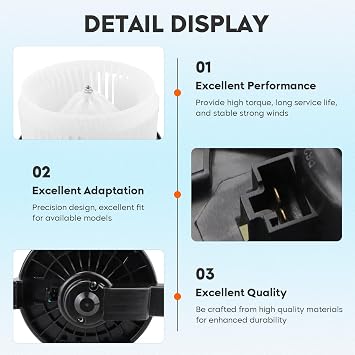 Front AC Blower Motor Fit for Honda Civic 2006-2011, Jeep Wrangler 2007-2010, HVAC Heater Air Conditioner Fan Motor 700194 79310SNAA01 79310-SNA-A01 79310-SNA-A02 68004195AA 75821 PM9177 AC
