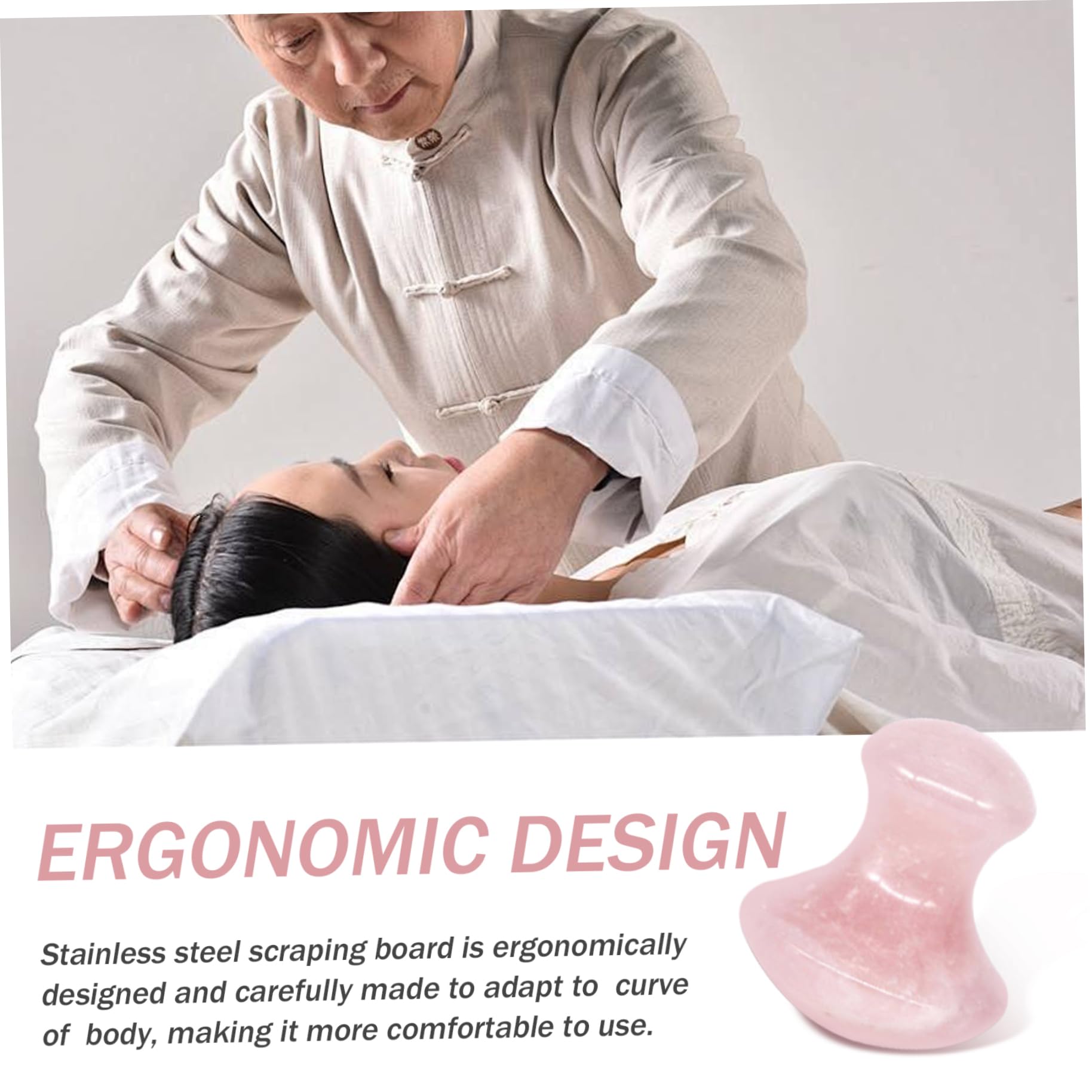 2 pièces rouleau de jade pour le visage en forme de champignon soins la peau Gua Sha outils pour le visage lisse à bords ronds SPA Rose Quartz rouleau outil massage pour soulager les.