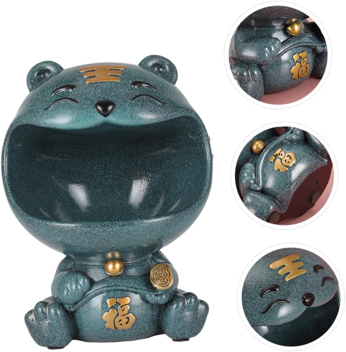 Homoyoyo Tiger Shape Key Storage Ornament Blue, Lovely Desktop Home Adornment Container, Modern Entryway Sundry Organizer for Living Room and Wedding