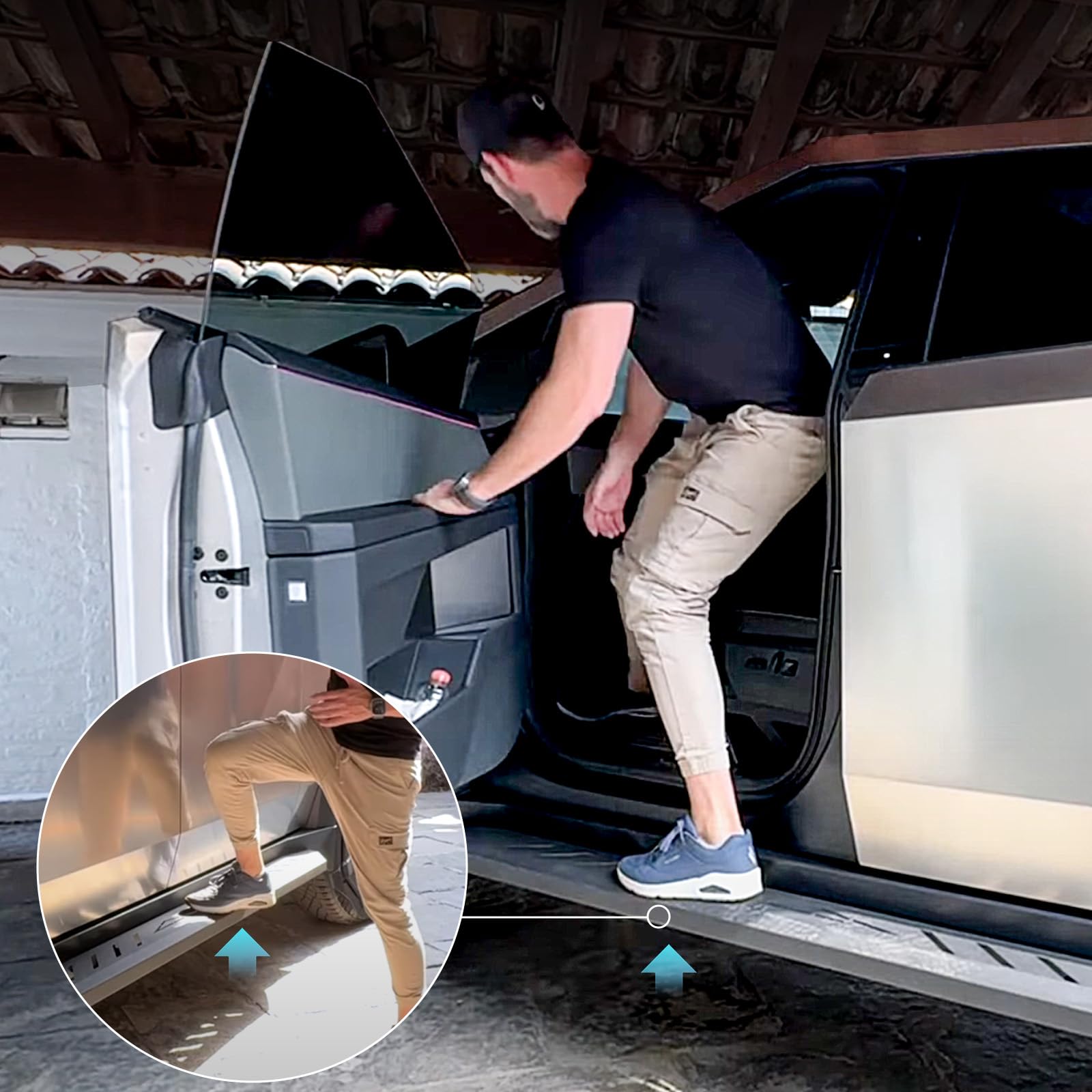 TESCYBERMODS Running Boards Side Steps 2 PCS for Tesla Cybertruck,Exterior Brackets Nerf Bars for Tesla Cybertruck Accessories