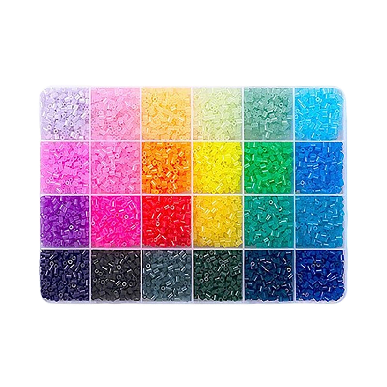 12000 Fuse Beads 2.6mm 24 Multicolour Iron Pixel Art Beads Craft Kit Kids DIY Activity Birthday Christmas Gift Set (Blackish Green, 19 * 13 * 2)