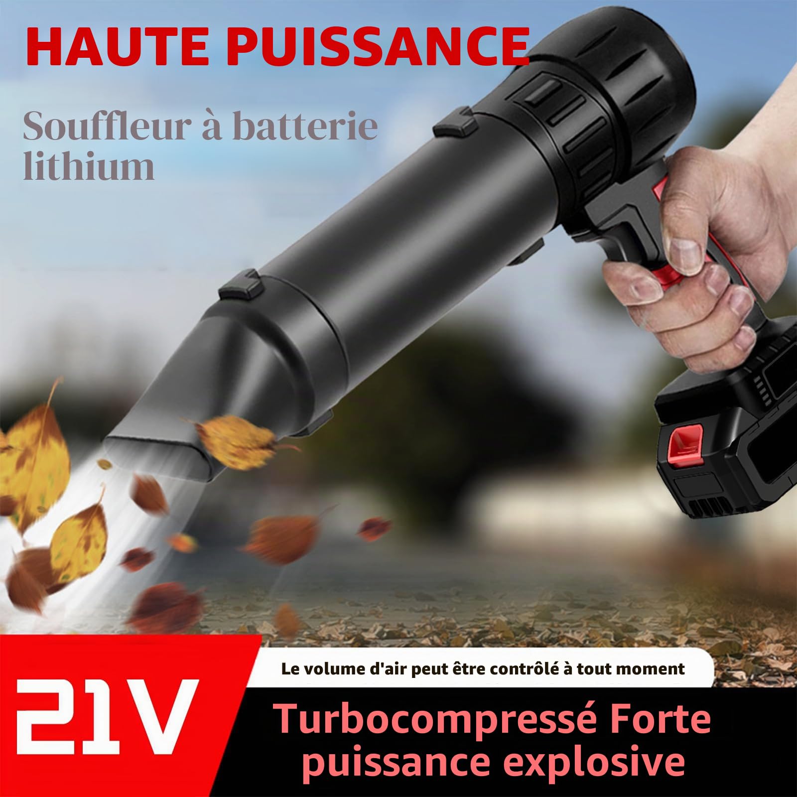 Mini Souffleur Feuille Sans Fil, 35000 Tr/Min Turbo Souffleur Batterie Portable Avec Batteries 1300mah Et Chargeur, électrique Souffleurs De Feuilles Puissant LéGer Pour Voitures, Neige, Poussière