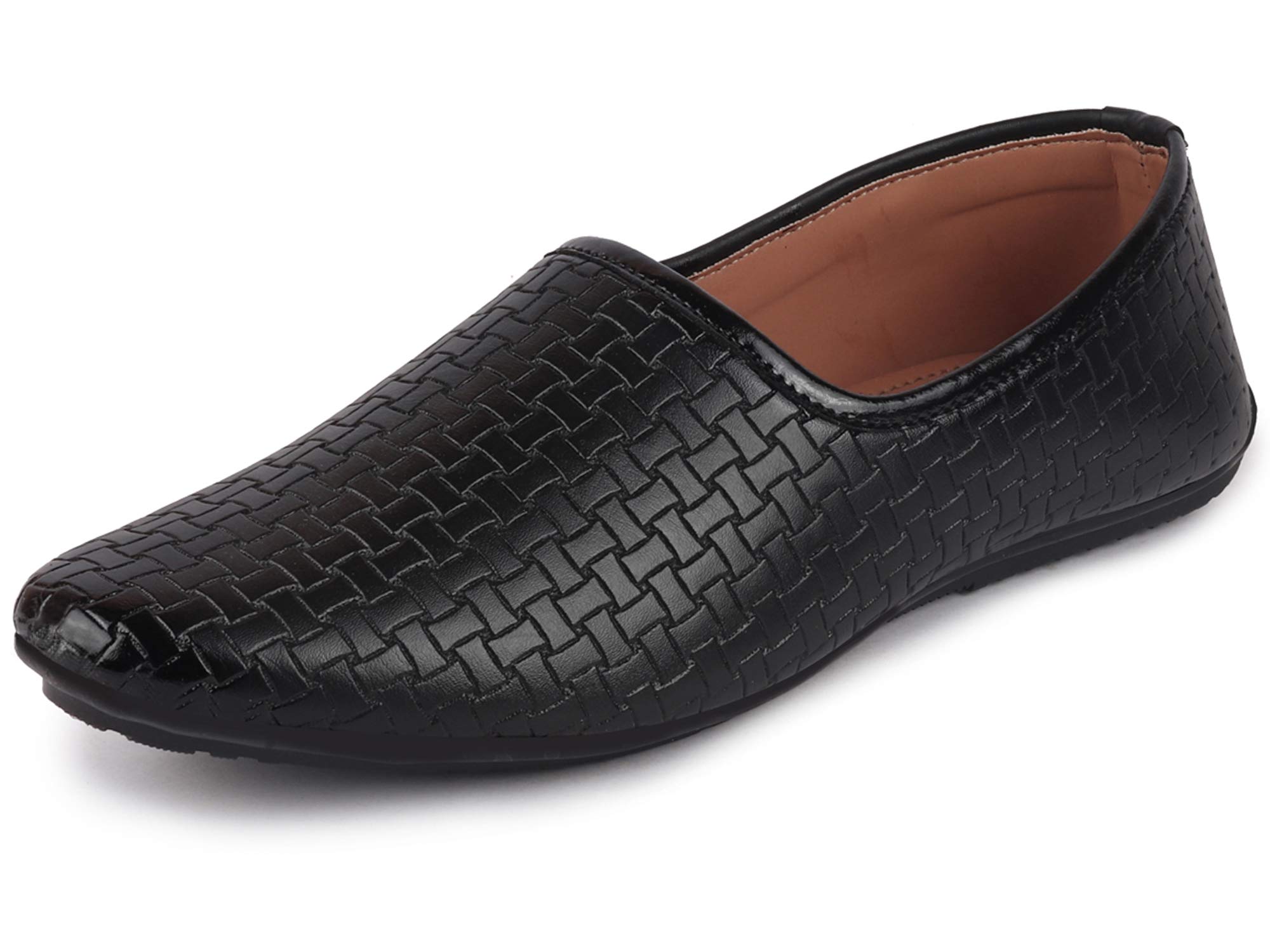 FAUSTO Mens FST KI-1706 BLACK-40 Black Ethnic Regular Styling Juttis & Mojaris (6 UK) (B08NPF64Z9) Amazon Price History, Amazon Price Tracker