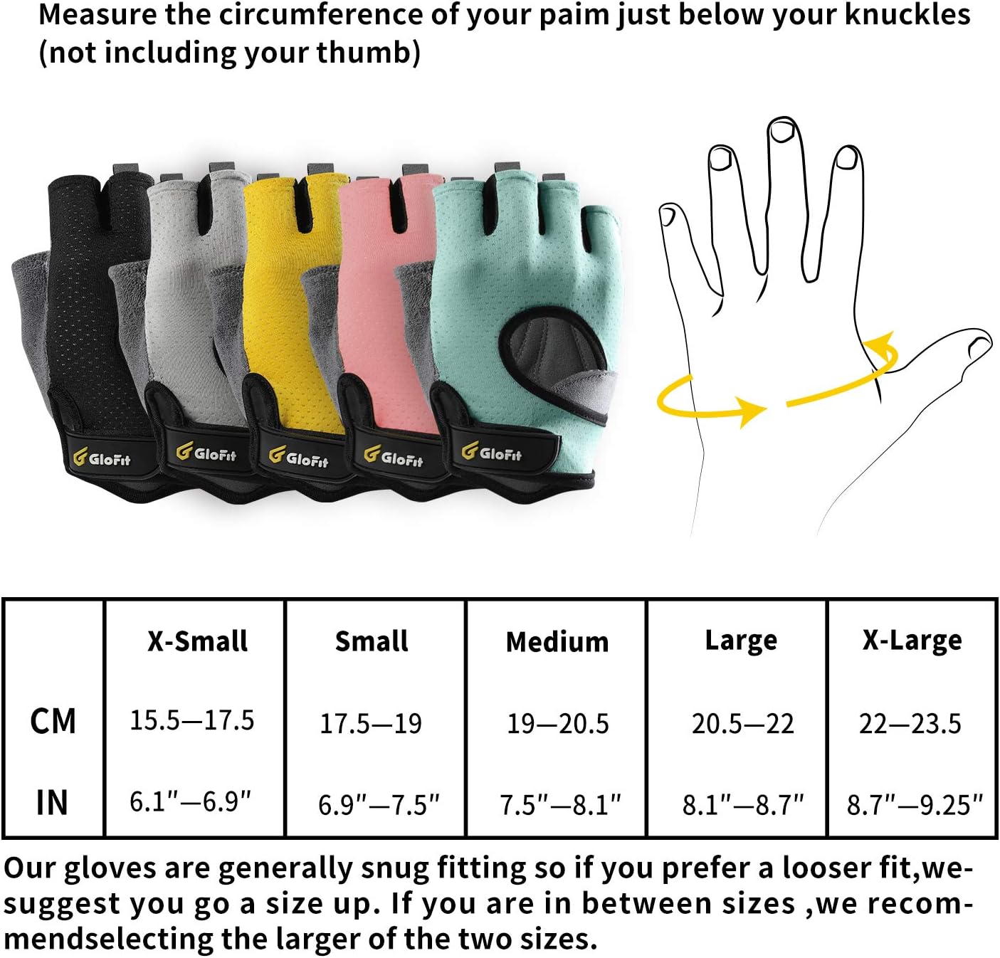 Glofit Freedom Workout Gloves, Knuckle Weight Lifting Shorty Fingerless Gloves with Curved Open Back, for Powerlifting, Gym, Women and Men : Sports & Outdoors