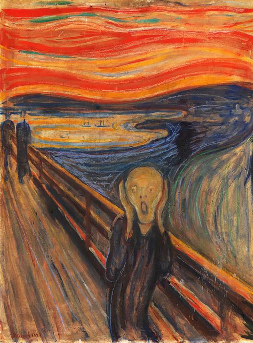 El Grito | Edvard Munch | Expresionismo | Cuadro Canvas Wall Art | Impresion Giclee lienzo algodon puro | Bastidor 3cm | 55x75cm