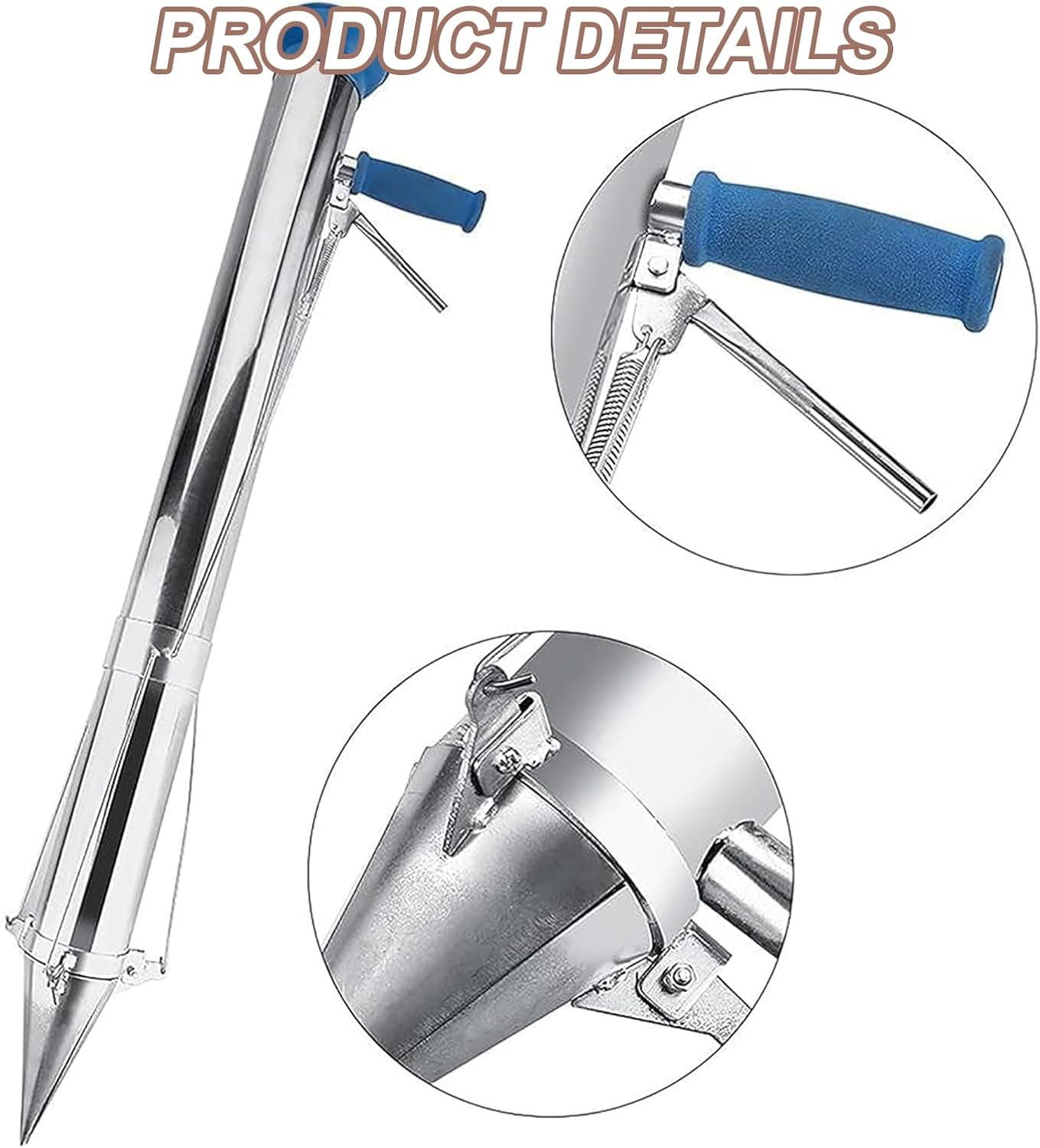 Long Handle Bulb Planter Tool, Vegetable Transplanter, with Soft Grip, Diameter 7.6cm and 12CM Depth, Without Bending Over, Planting Tools in Seconds for Garden, Yard, Greenhouse