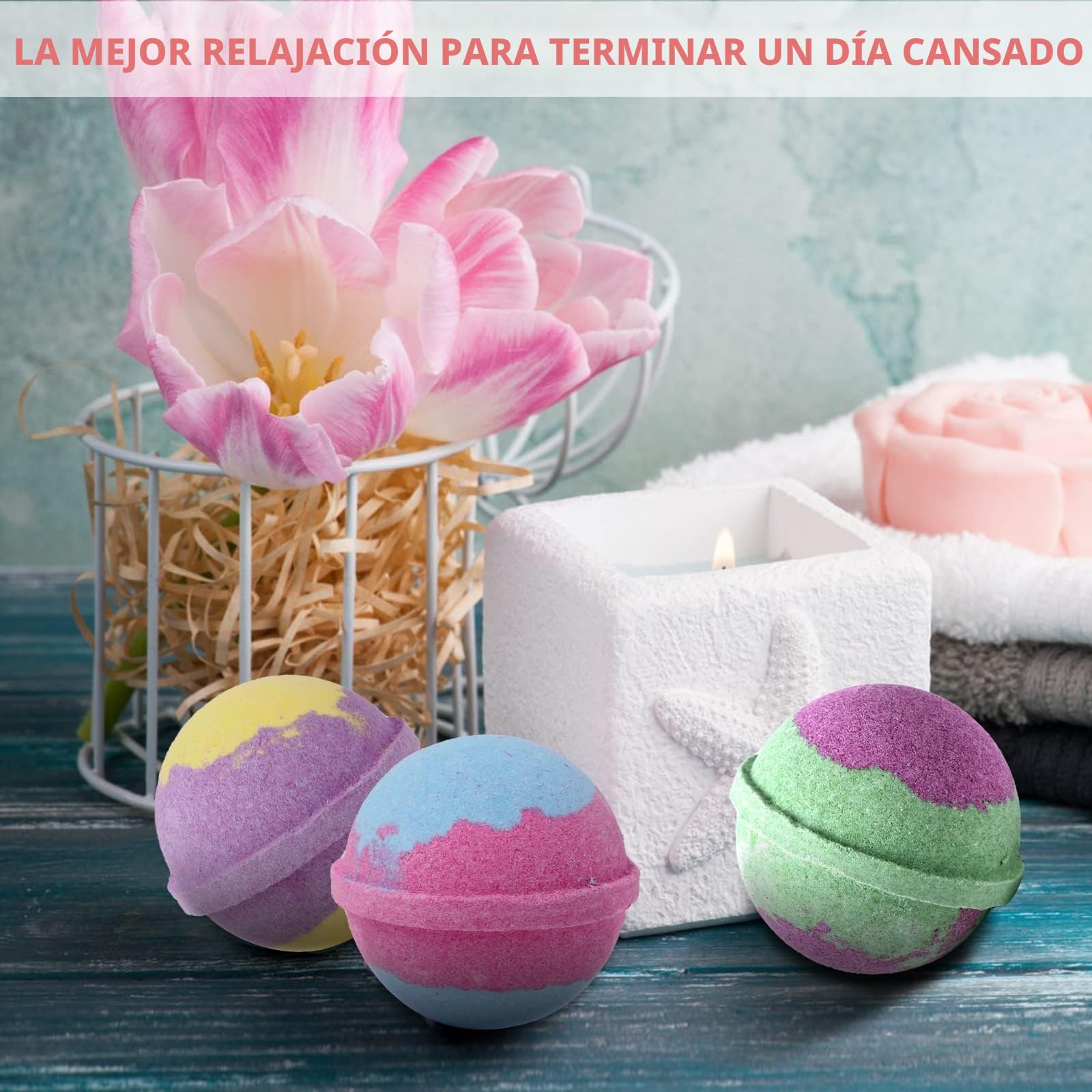Bombas de baño de burbujas orgánicas y naturales, juego de regalo artesanal