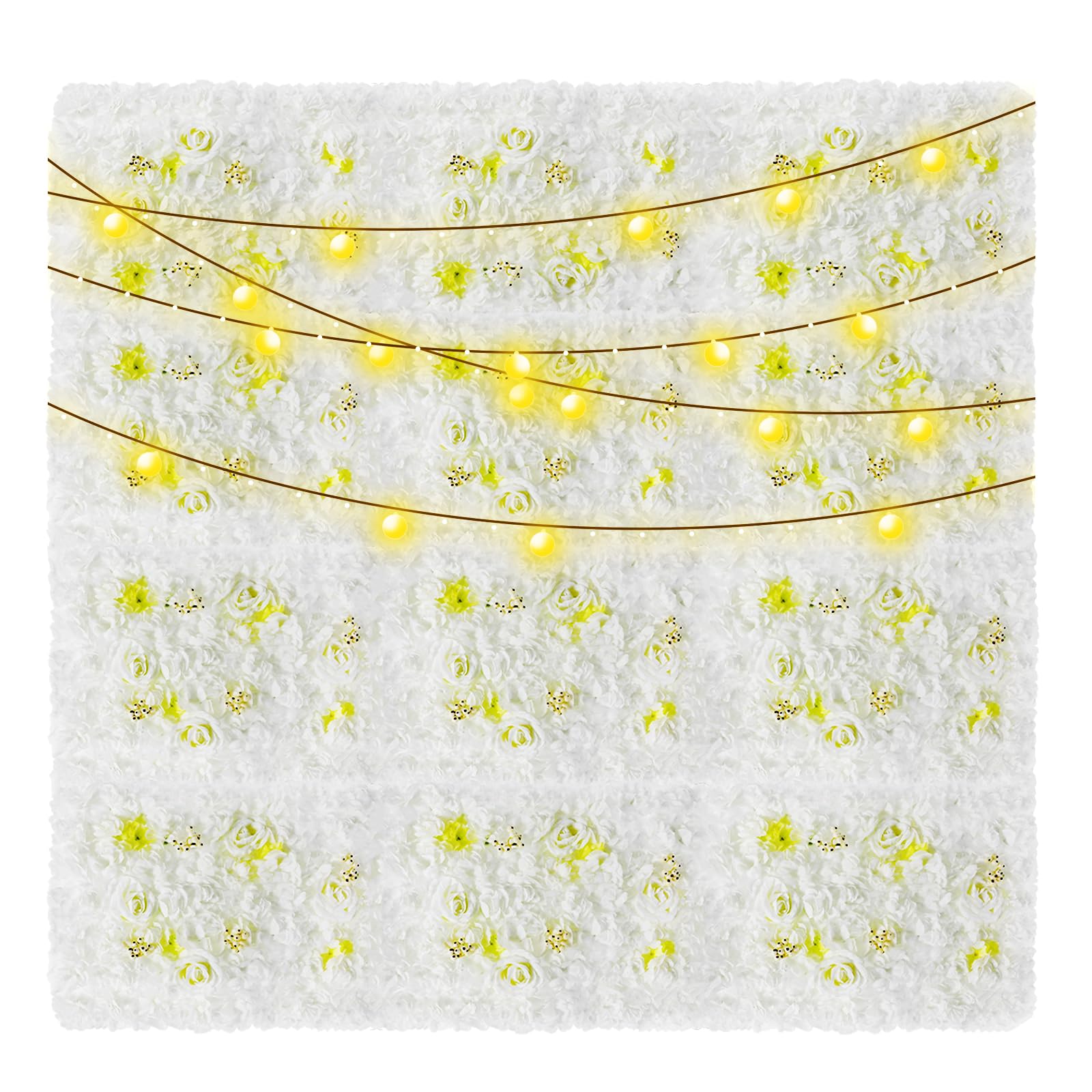 Mur floral fleurs artificielles lot de 12 panneaux 60x40 cm pour sublimer une salle de réception