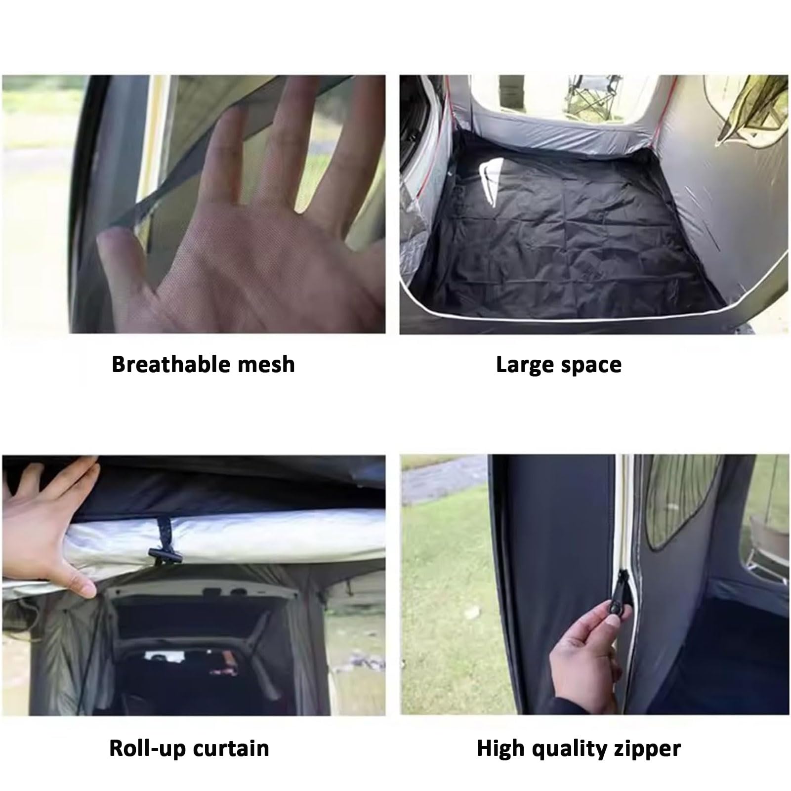 Tienda de Campaña para Coche, Toldo Caravana Coche Furgoneta Camper de Furgoneta, Coche, Camping, SUV, Tienda de Campaña for Maletero, 3-4 Personas, Universal, Impermeable