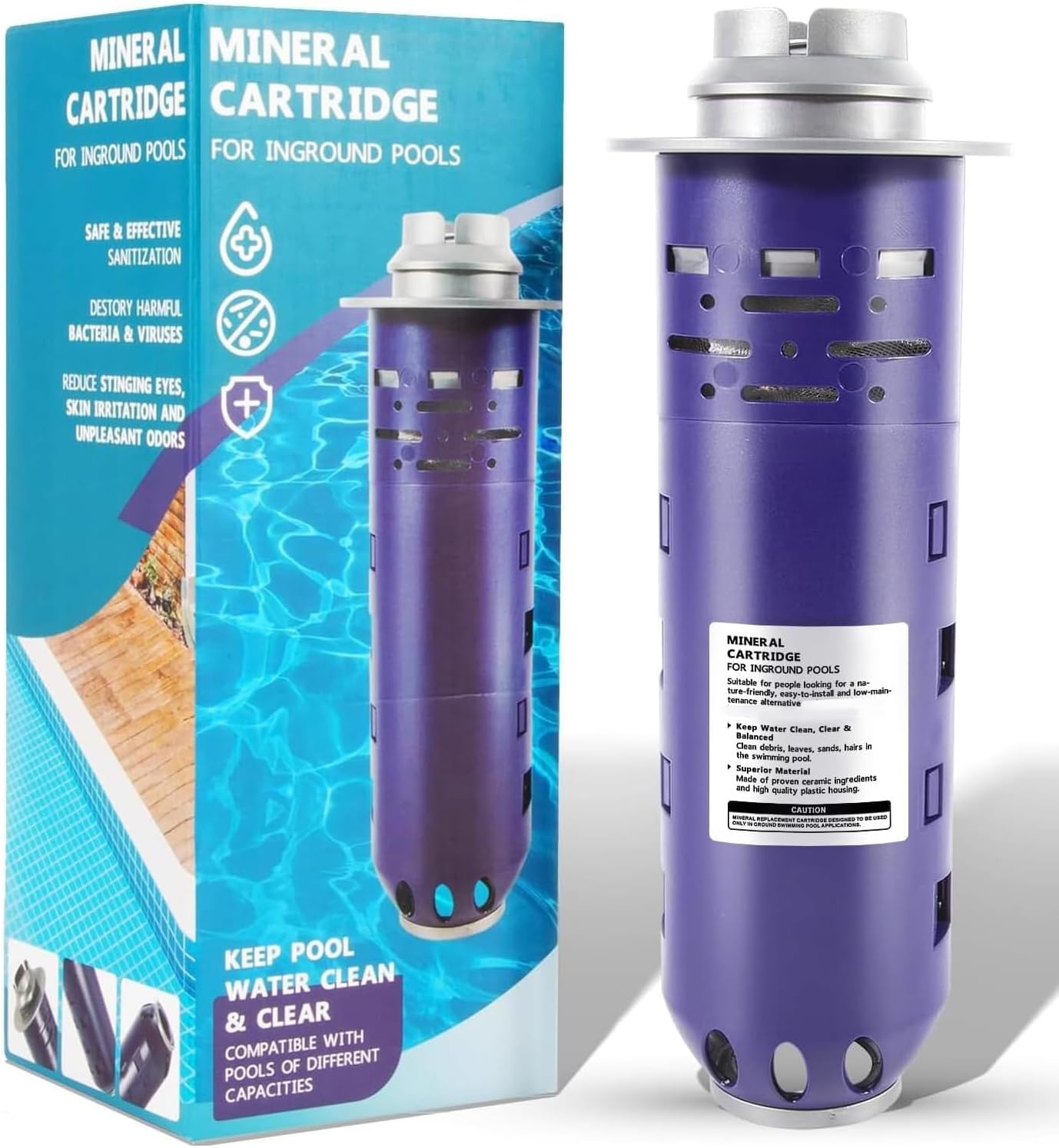 Replacement for Nature2 Duoclear 45 Mineral Cartridge W28002 for All DuoClear Fusion Soft Vision Pro Above Ground Inground System Pool System, Compatible with up to 45000 gallons Pool, W26002