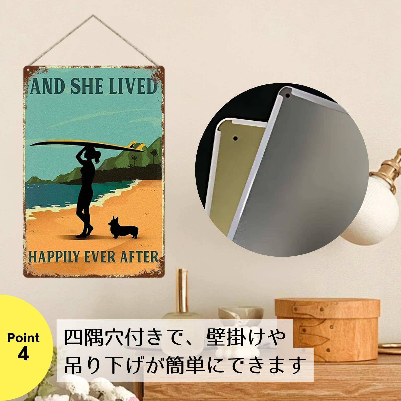 Amazon.co.jp: ブリキ看板 サーフィン E：Surfing-11 ビーチ 西海岸