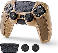 Vista 8 de GeekShare G.S.TAC Tactical PS5 Controller Skin Set, Anti-Slip Silicone Protective Cover Skin Case for PS5 Wireless Controller with 2 Thumb Grip Caps