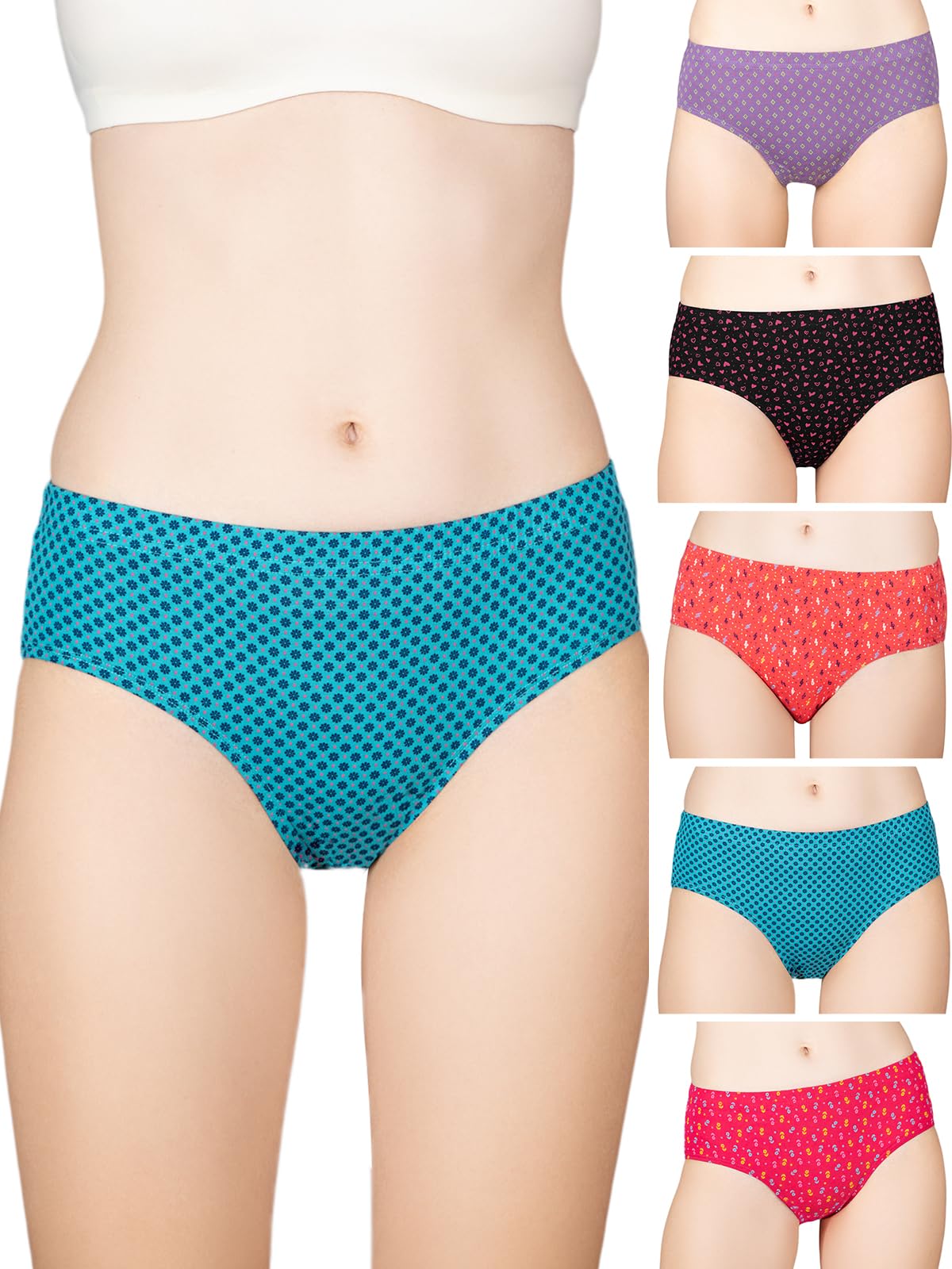 lux cozi Women's Cotton Hipster Panties (Prints May Vary)-picture-31