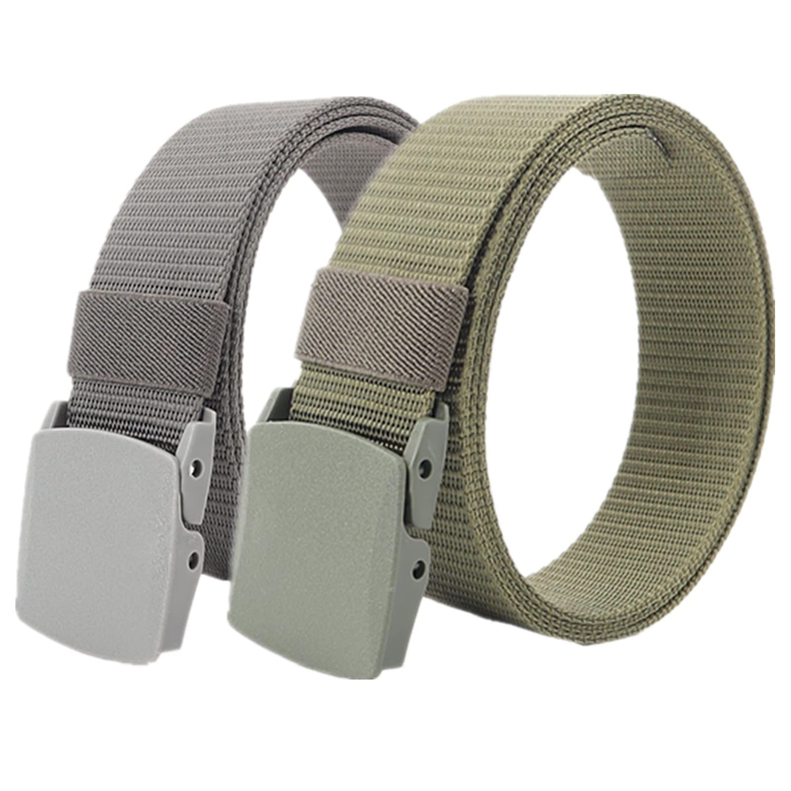 Cinturones de Trabajo para Hombre, Cinturones for Hombres - Cinturón táctico Militar de Nailon - Cinturón Unisex Multifuncional for Deportes al Aire Libre(Green and Gray,130)