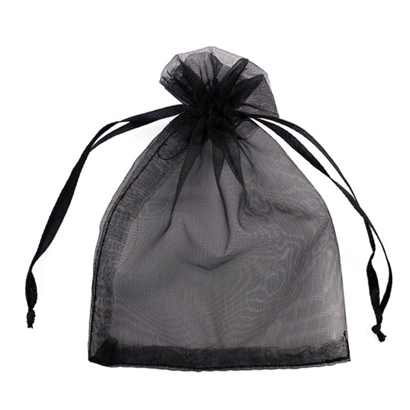 Doxicey Jewelry Package Bags 100pcs 5×7cm Drawstring Organza Bag small Pouches Jewelry Package Makeup Wedding Packaging Mesh Gift for Necklace Bracelet Earring Ring(Black)