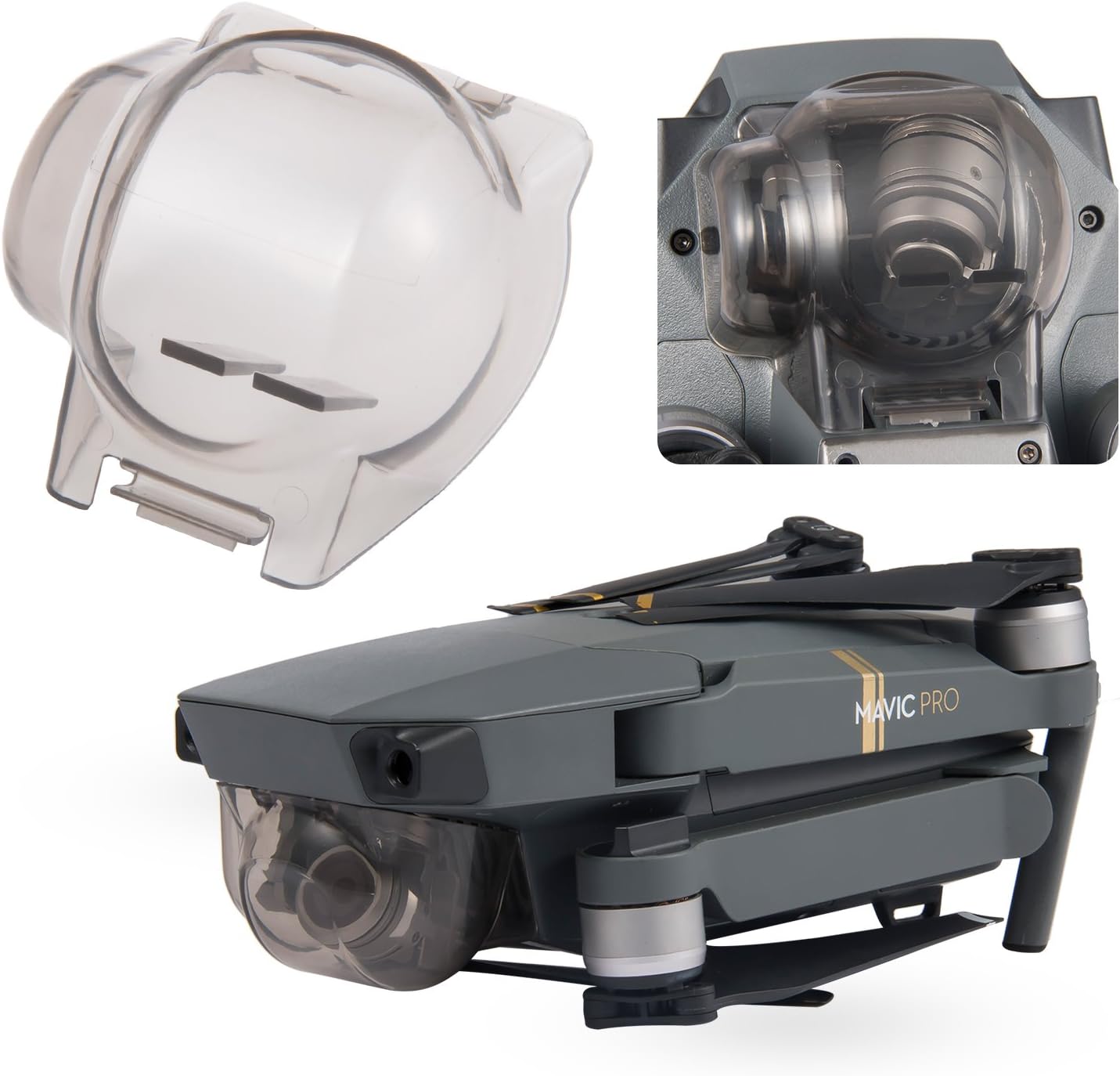 DJI Mavic Pro/Platinum Gimbal Lock Camera Guard Protector Transport Fixed Lens Cover Accessories (Transparent Gray)