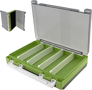 Double Sided Fishing Lure Box Organizer, Fishing Tackle Box Storage Hard Plastic Container Case for Lure Bait Hooks Beads Jewelry Earring