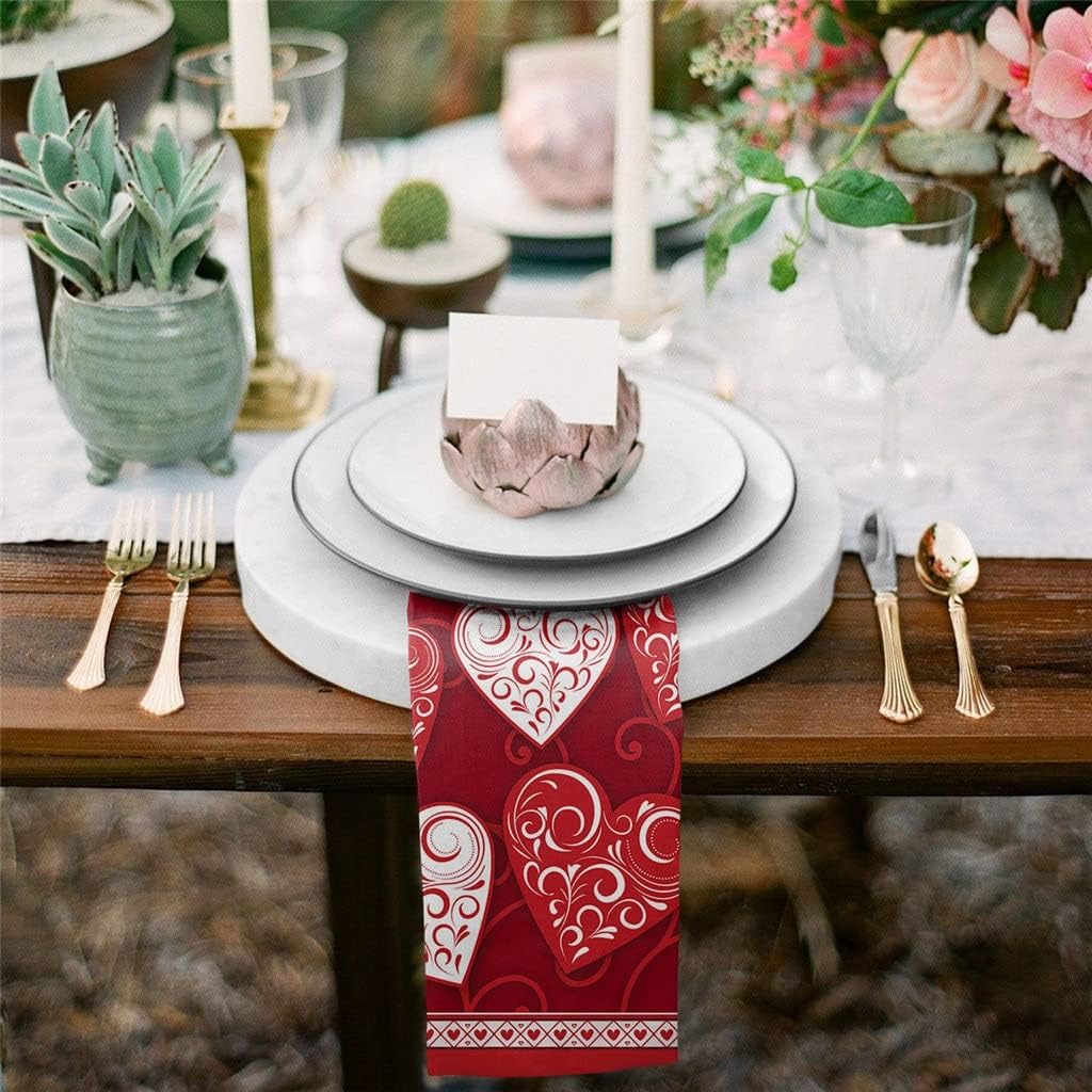 Love Cloth Napkins Set Festive Banquet Wedding Decor Tea Towel Kitchen Dinner Table(6pcs)