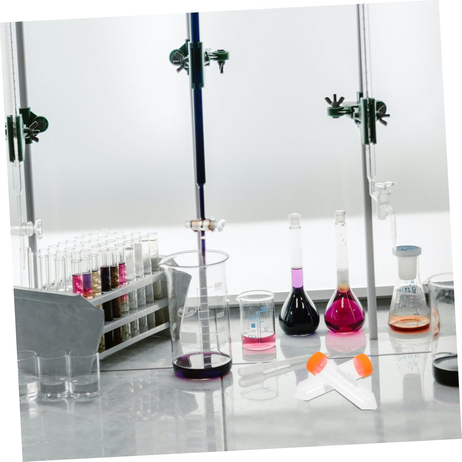 CHILDWEET 100pcs Test Tubes Screw Caps Storage Containers Leak Vials Caps for Scientific Experiments