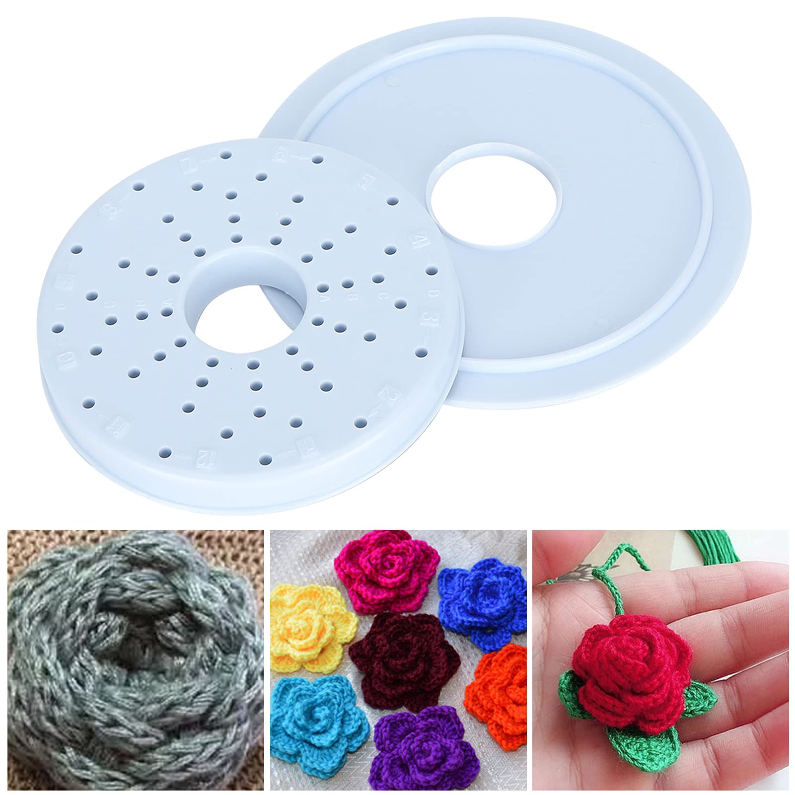 Telaio per Maglieria Rotondo, Kit Fai-da-te per Tessitura, Strumento per Creazione di Fiori in Lana