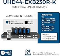 Vista 5 de OREI Matriz extensor HDMI 4K 4x4 profesional - HDBaseT UltraHD 4K @ 60Hz 4:2:0 sobre cable CAT5e/6/7 individual con conmutador HDR y control IR