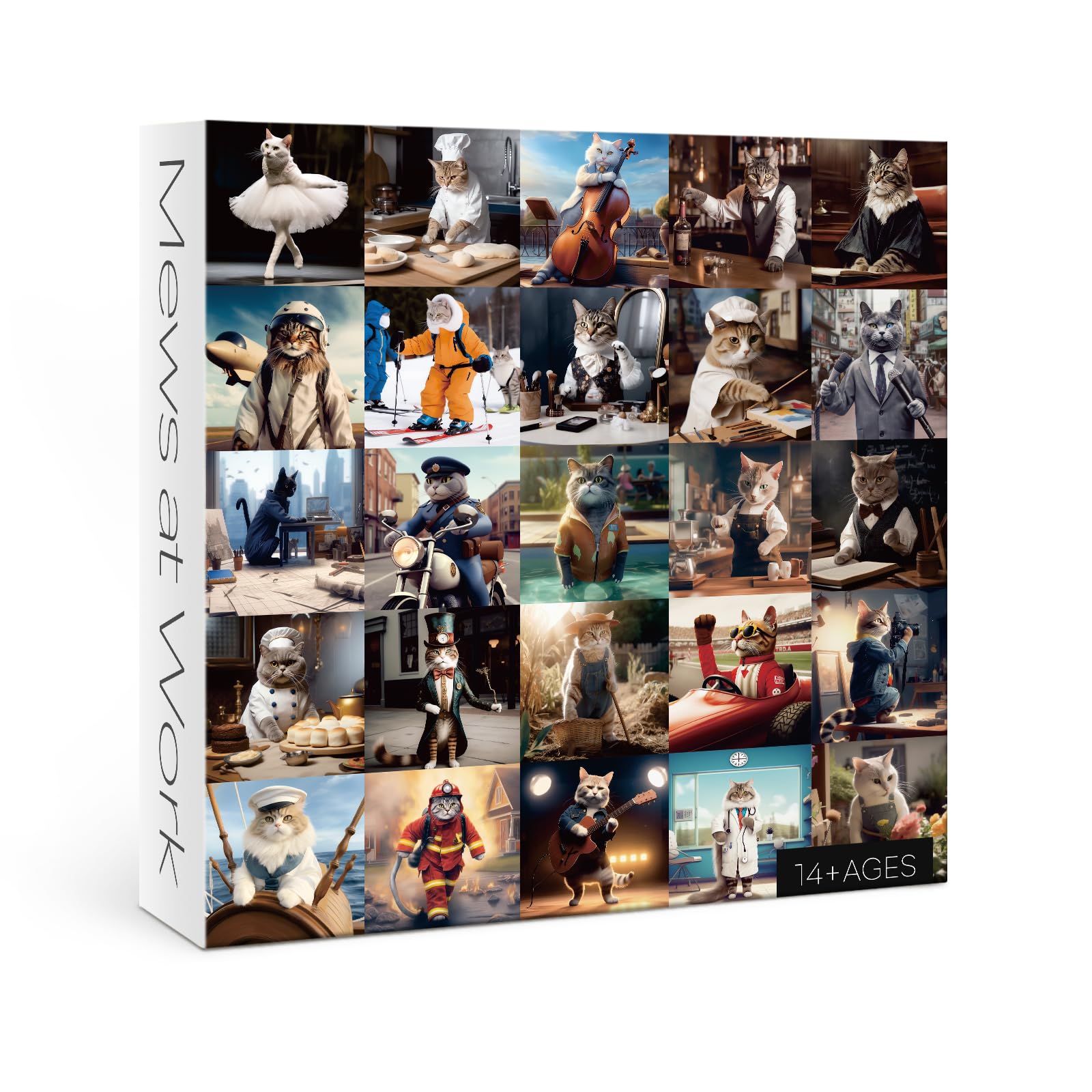 Cat Puzzles for Adults 1000 Pieces, Cat Themed Jigsaw Puzzles, Funny Cats Job Puzzles with Animals