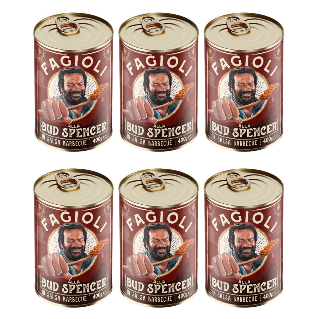 Fagioli alla Bud Spencer in salsa Barbecue - 6 lattine da 400 g - PRODOTTO ORIGINALE BUD POWER