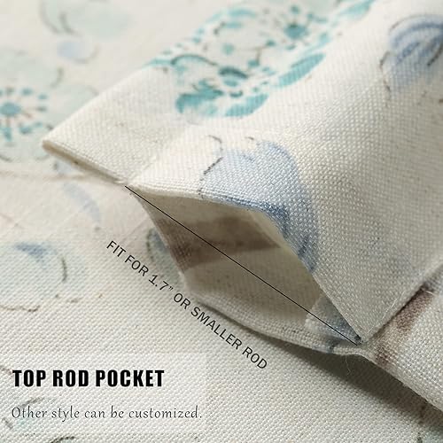 Miniatura 4 de Leeva Cenefa de cortinas con lazo para dormitorio, patrón de flores rústicas con filtro de luz, cenefas de tratamiento de ventana para porche, un