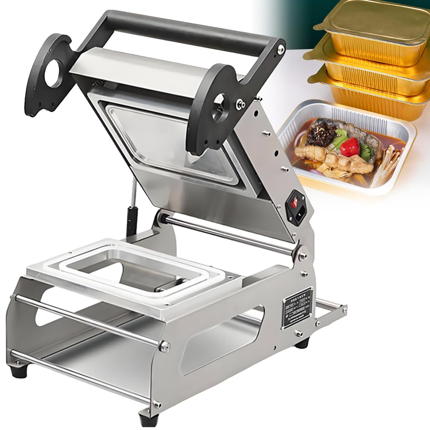 Termosigillatrice professionale per vaschette alimentari, facile da pulire