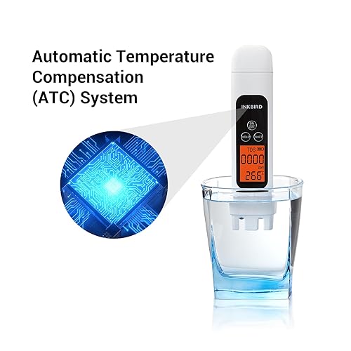 Miniatura 3 de INKBIRD Medidor TDS de agua 3 en 1 Probador digital de calidad del agua (TDS, EC y temperatura), función de bloqueo de datos, lectura instantánea