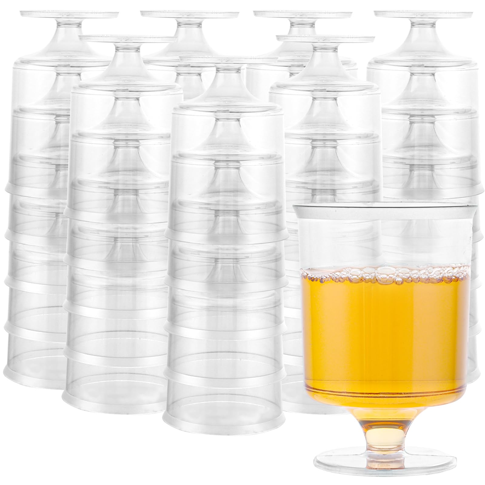 Verres à vin en plastique DAJAVE 180ml réutilisables pour cocktails et fêtes de mariage Lot de 65
