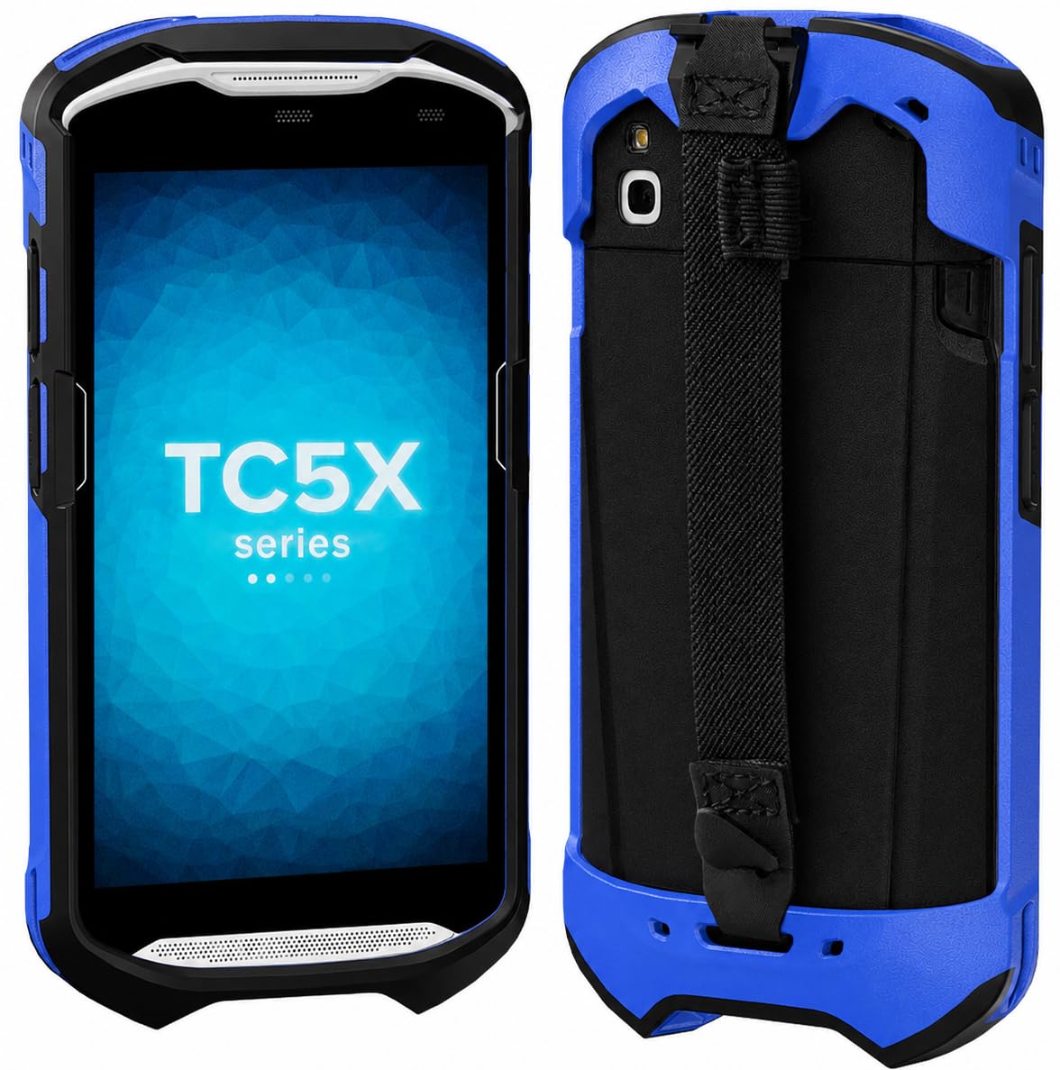 Case for Zebra TC51 TC52 TC52X TC56 TC57 TC57X TC510K TC520 TC520K – Rugged Protective Cover with Strap, Bumper, Boot-Style Holster, Handheld Barcode Scanner Accessory SG-TC51-EXO1-01 (Blue)