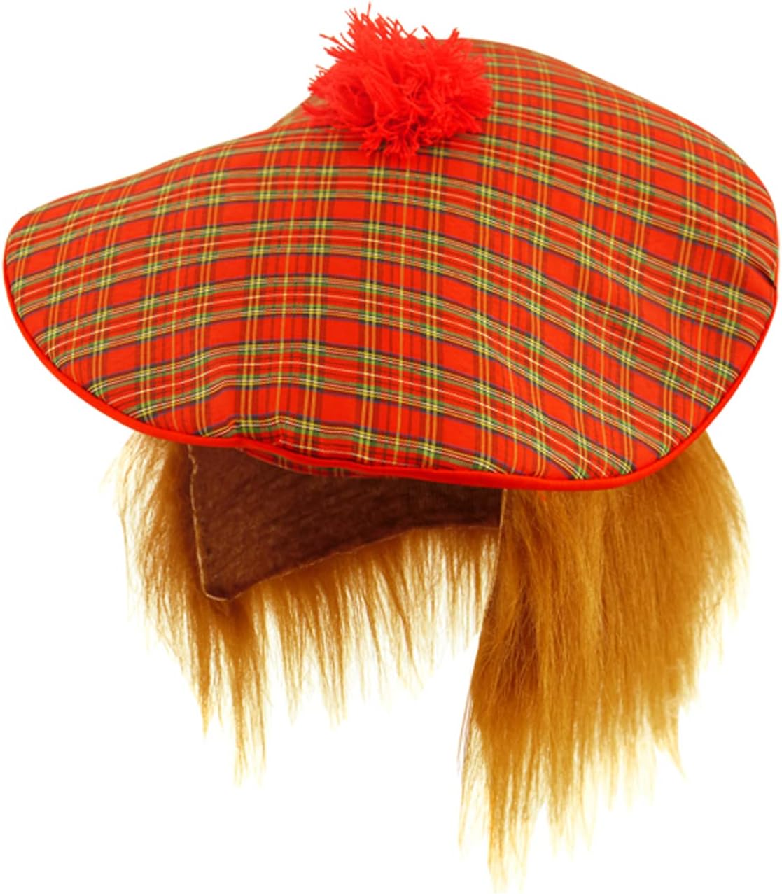 Scottish Tam O'Shanter Hat with Ginger Hair for Adults Stylish and Traditional Red