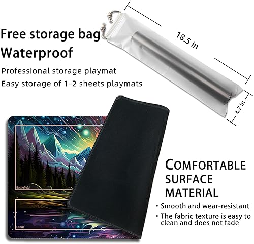 Miniatura 2 de Tapete de juego para MTG, con bolsas de almacenamiento gratis, tapete de juego de 24 x 14 pulgadas, TCG y tapete de juego de mesa para tarjetas,