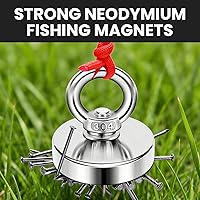 Vista 5 de DIYMAG - Imanes de pesca de neodimio fuertes, 318 kg de fuerza de tracción, imán de tierras raras con agujero avellanado, diámetro de 2.95 pulgadas