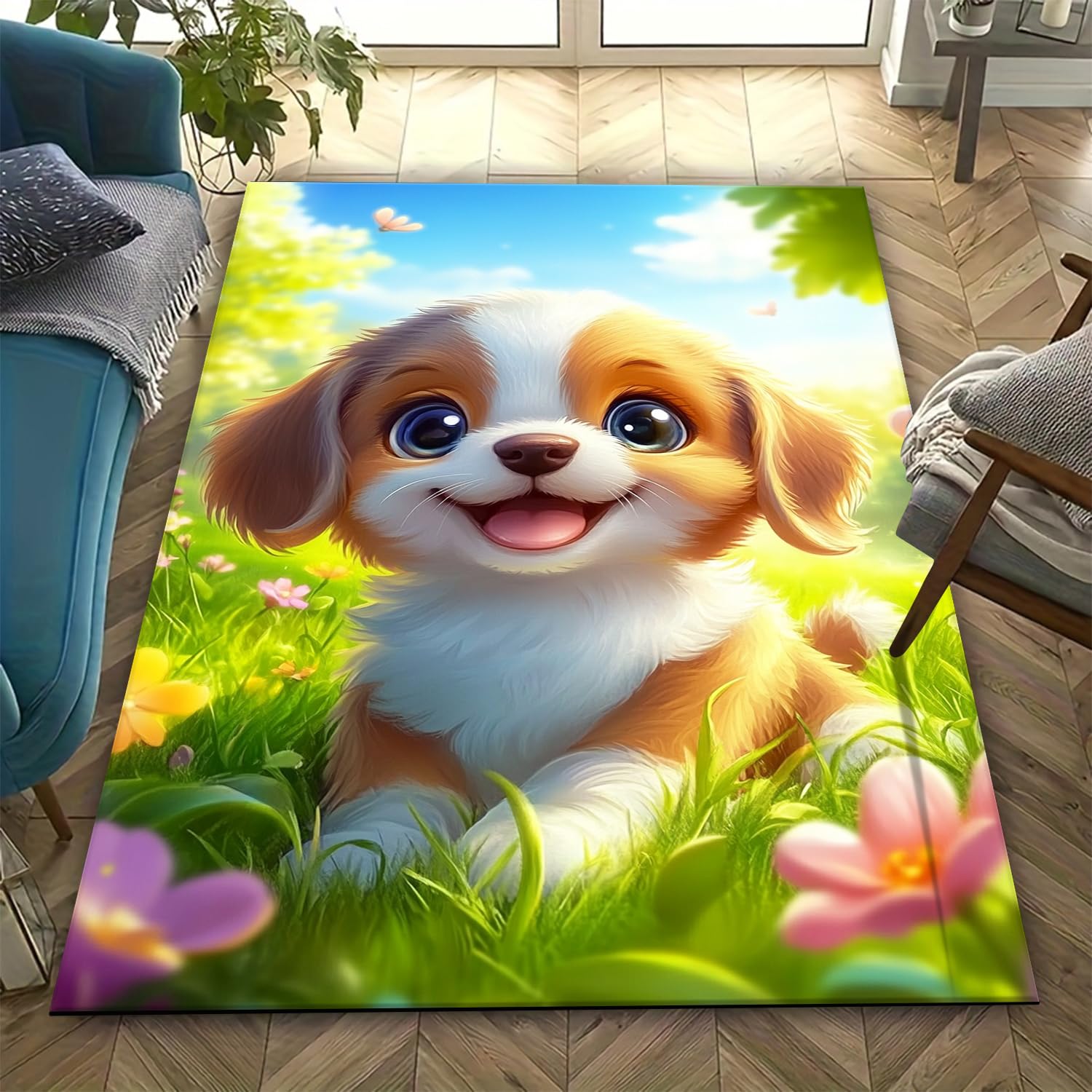 Tapis de salon poils ras antidérapant pour en finir avec les glissades